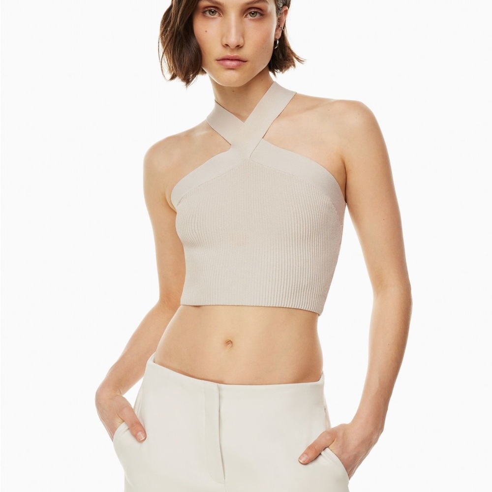 Aritzia Sculpt Knit Criss Cross Cropped Tank